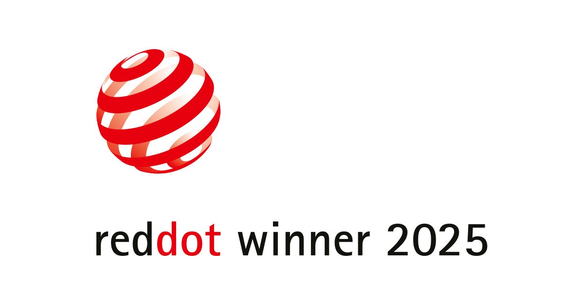 Red Dot 2025 winner logo on white background