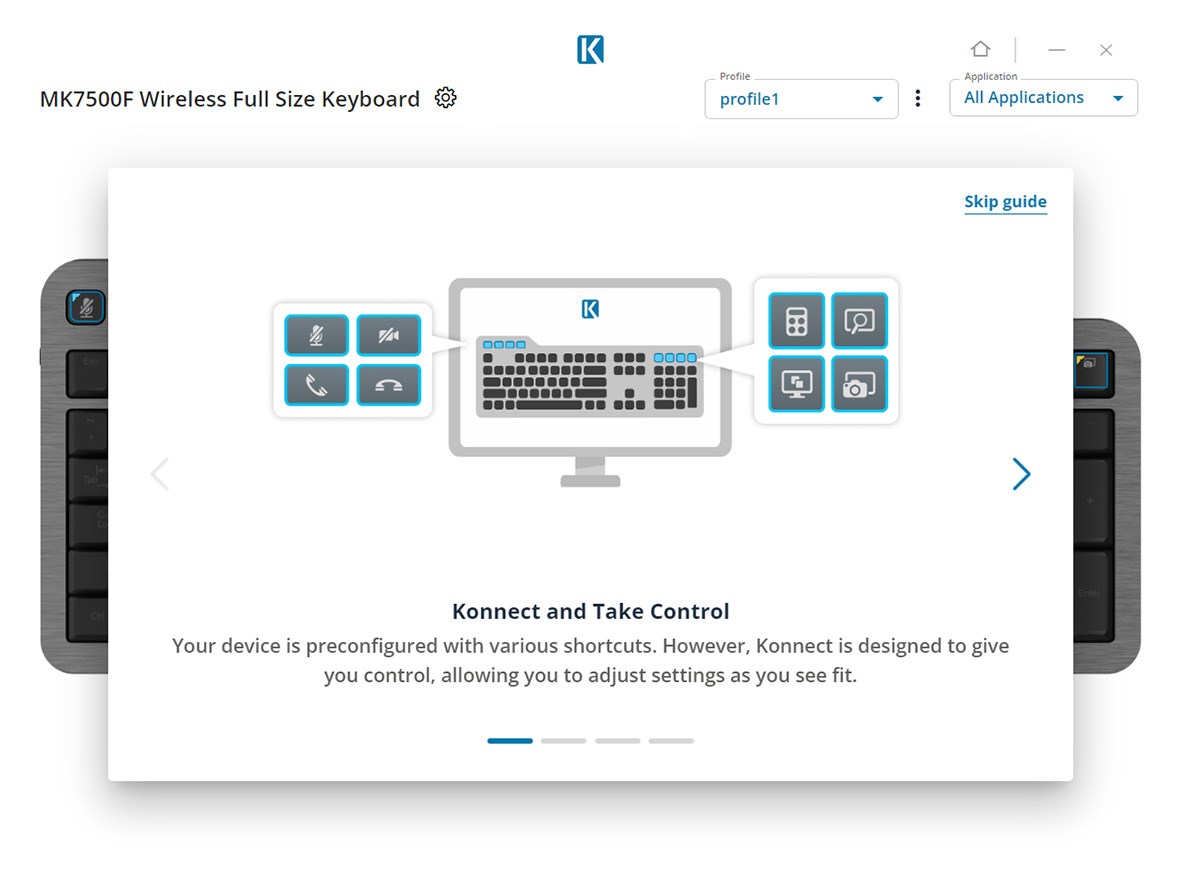 Screen Shot from the Kensington Konnect preview settings.