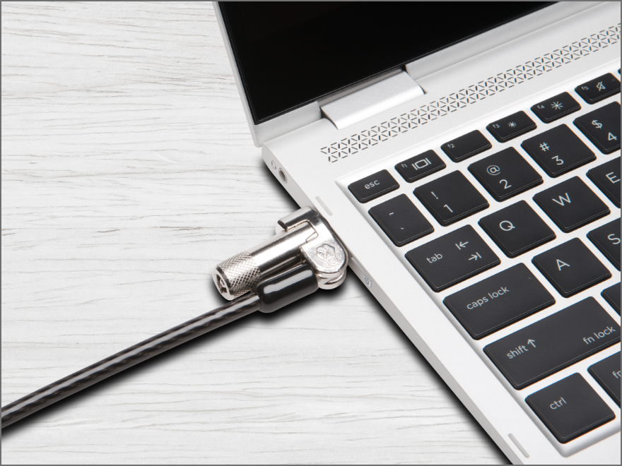 Kensington NanoSaver plugged in to a laptop.